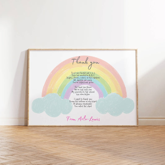 Personalised Thank You Teacher Print