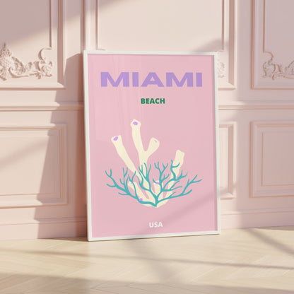 Miami Preppy Travel Poster