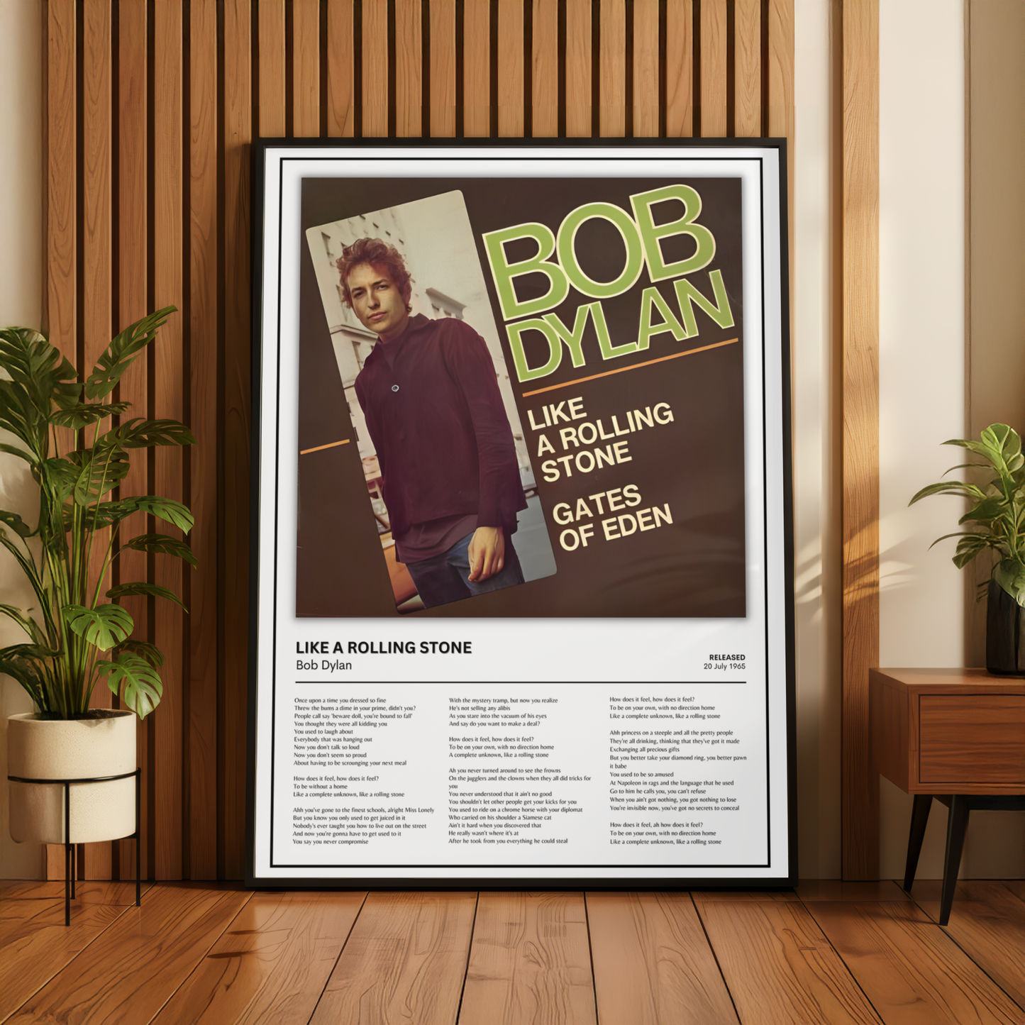 Bob Dylan Like A Rolling Stone Lyrics Print