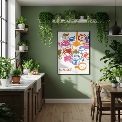 Colourful Coffee Cups Print