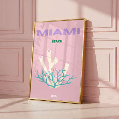 Miami Preppy Travel Poster
