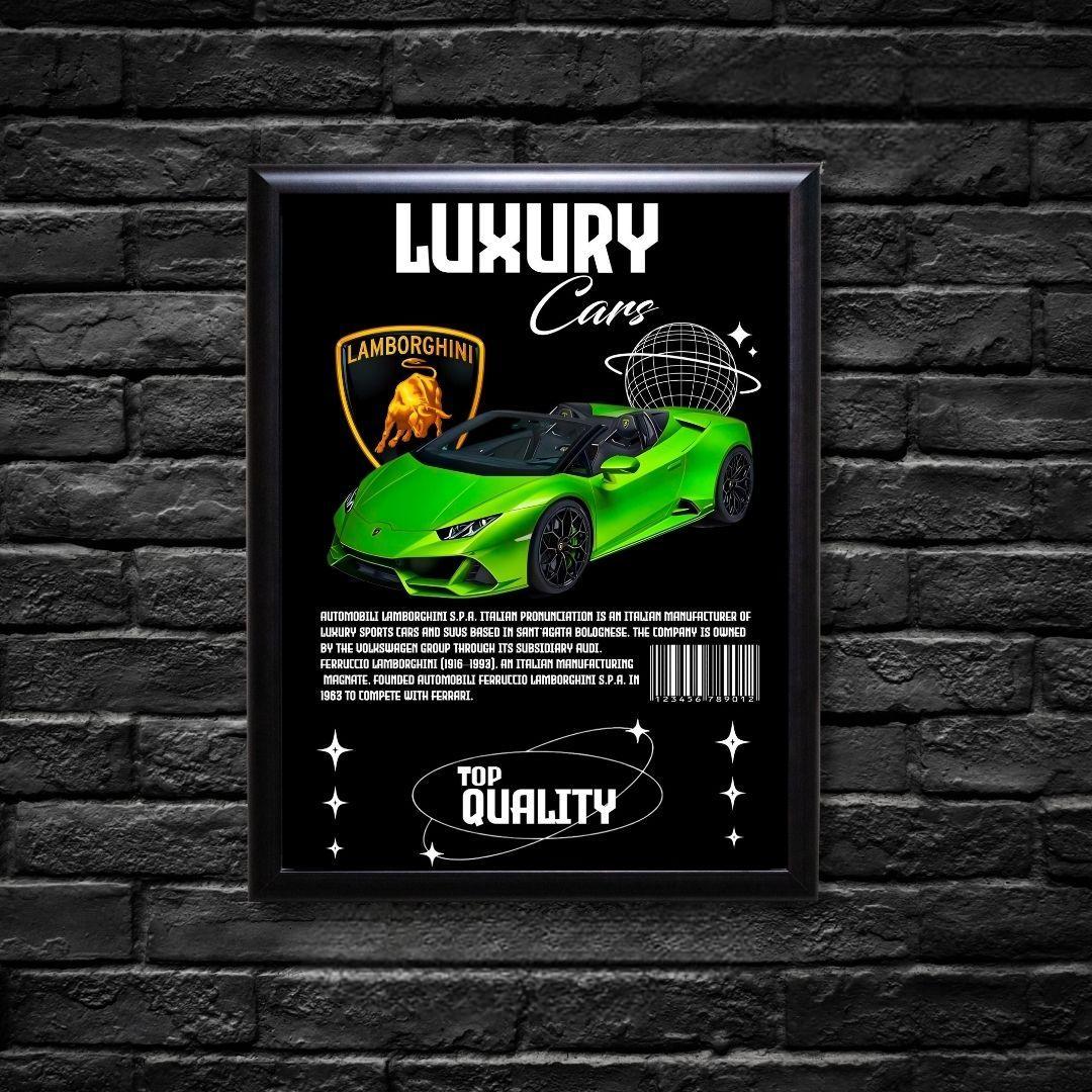 Green Lamborghini Sports Car Poster