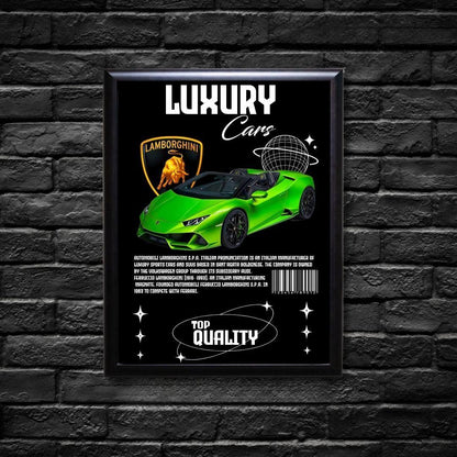 Green Lamborghini Sports Car Poster