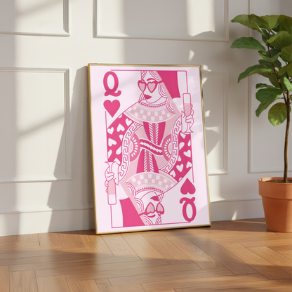 Queen of Hearts Pink Print