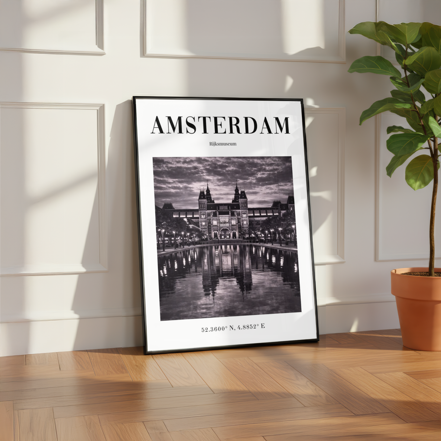 Amsterdam Rijksmuseum Monochrome Poster