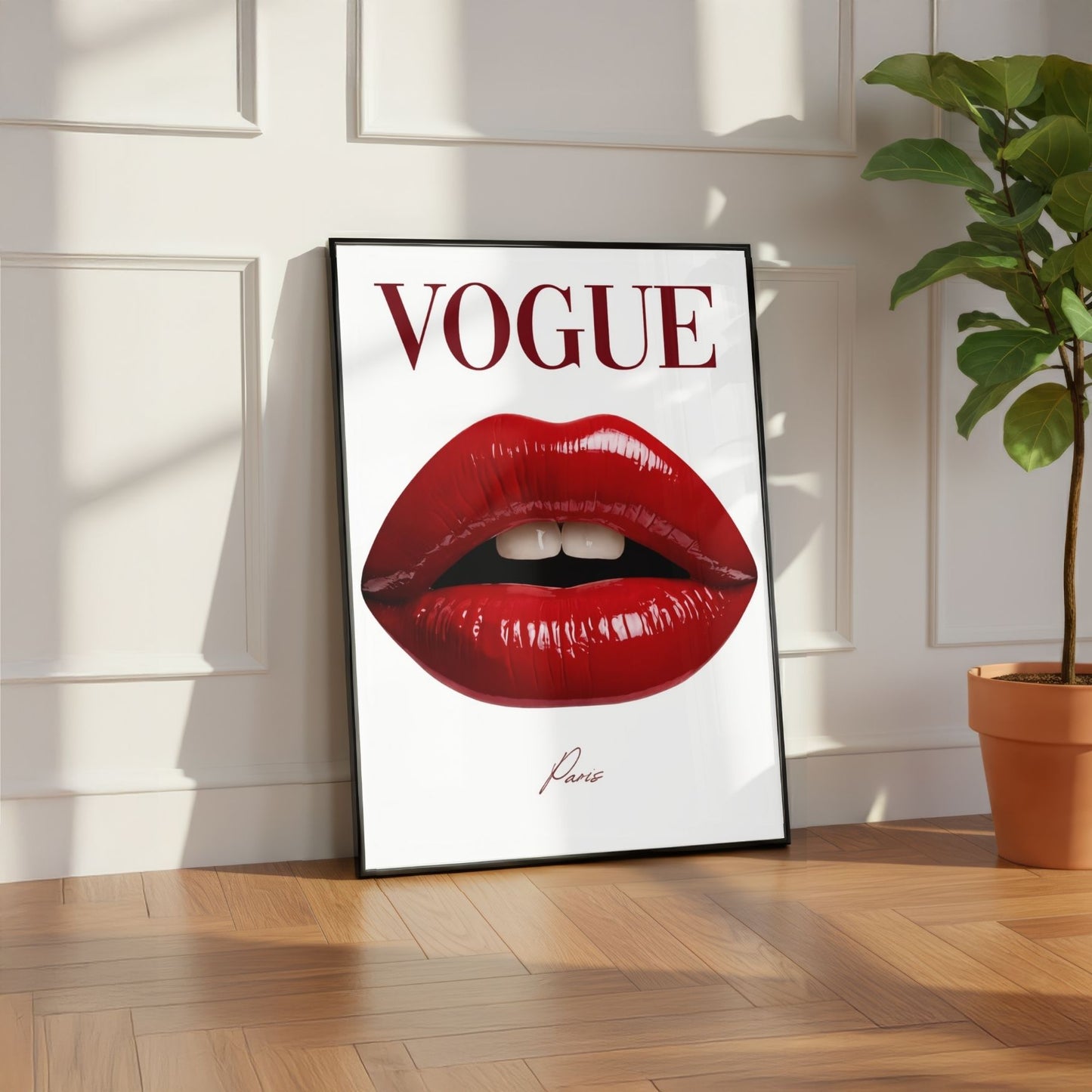 Red Lips Fashion Wall Art Print