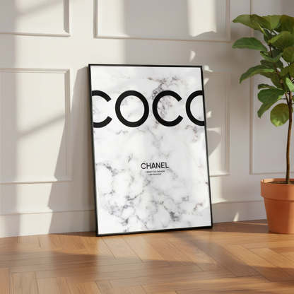 Coco Chanel Marble Wall Art Print