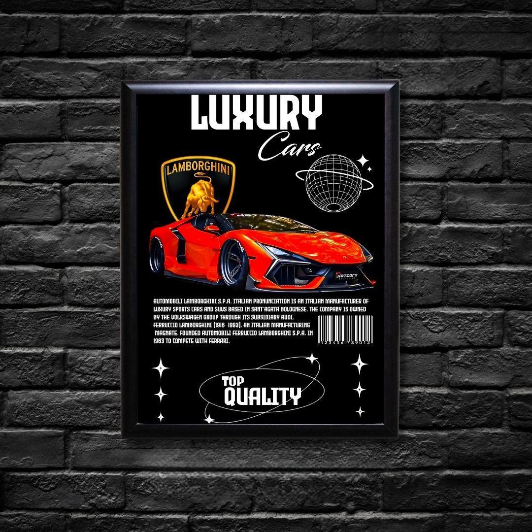 Red Lamborghini Sports Car Poster