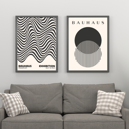 Set of 2 Black & Beige Bauhaus