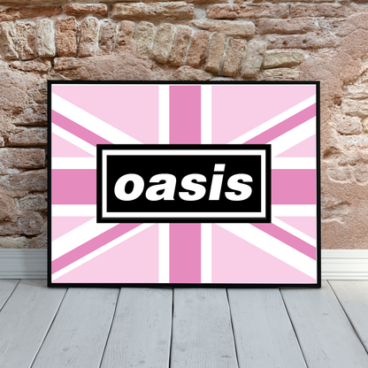 Oasis Union Jack Flag Print - Pink