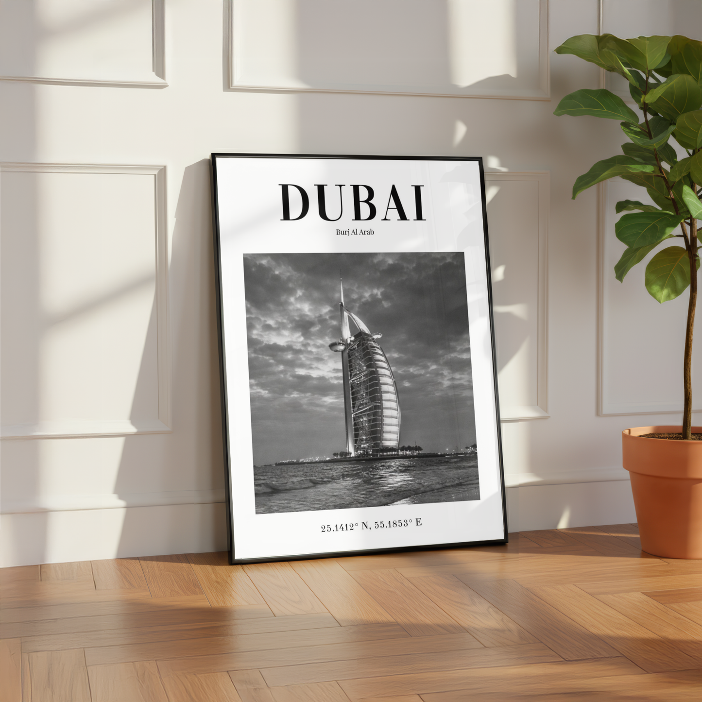 Dubai Burj Al Arab Monochrome Poster
