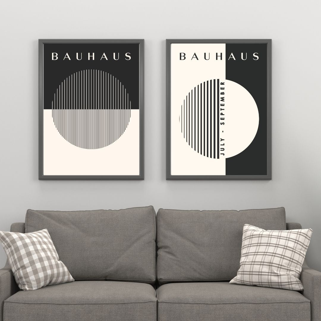 Set of 2 Black & Beige Bauhaus