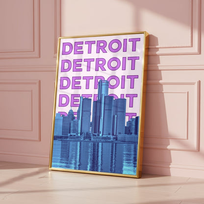 Detroit Preppy Travel Poster