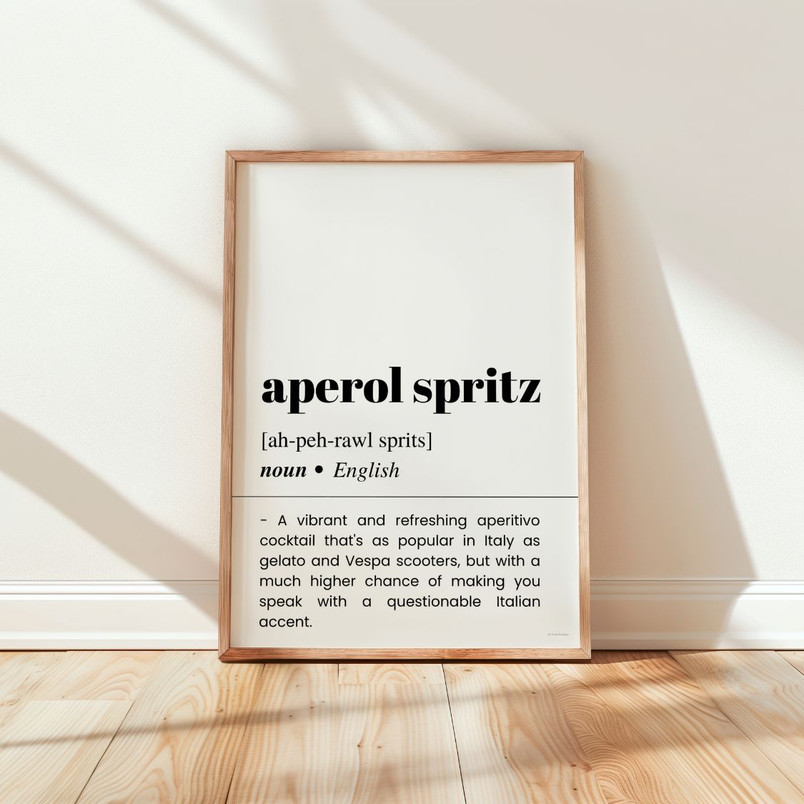 Aperol Spritz Word Definition Poster