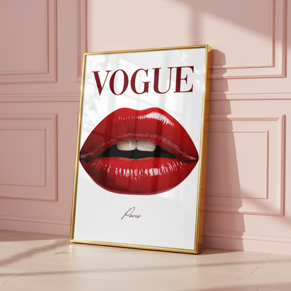 Red Lips Fashion Wall Art Print