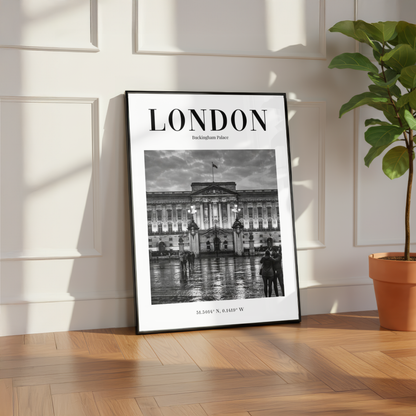 London Buckingham Palace Monochrome Poster