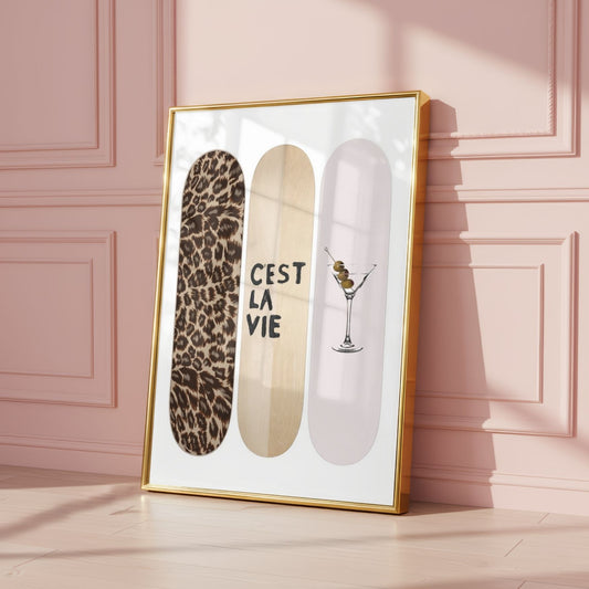 Leopard Cheetah Skateboard Print