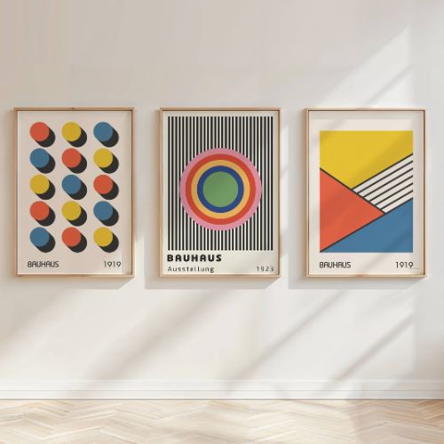 Set of 3 Colourful Bauhaus Prints