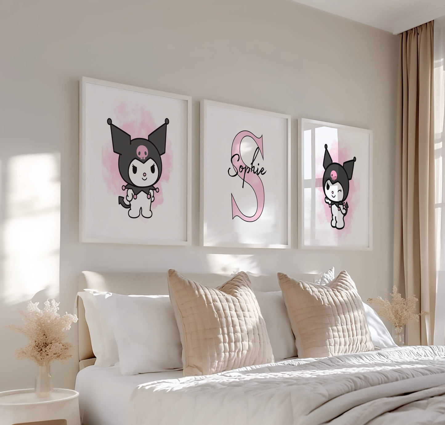 Set of 3 Personalised Kuromi Prints