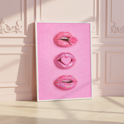 Pink Candy Lips Print