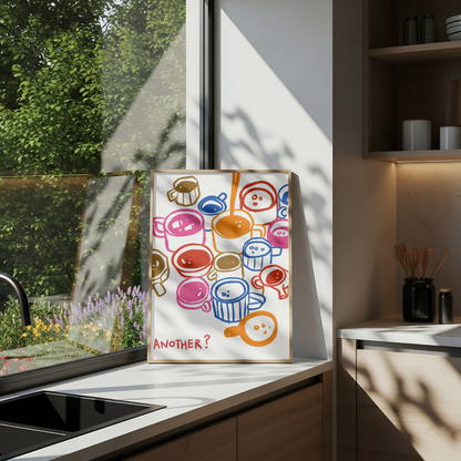 Colourful Coffee Cups Print