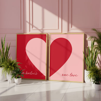 Two Halves One Love Preppy Poster