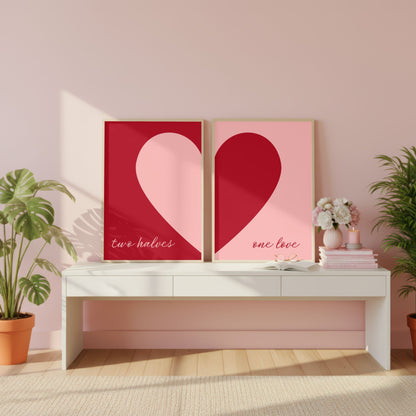 Two Halves One Love Preppy Poster