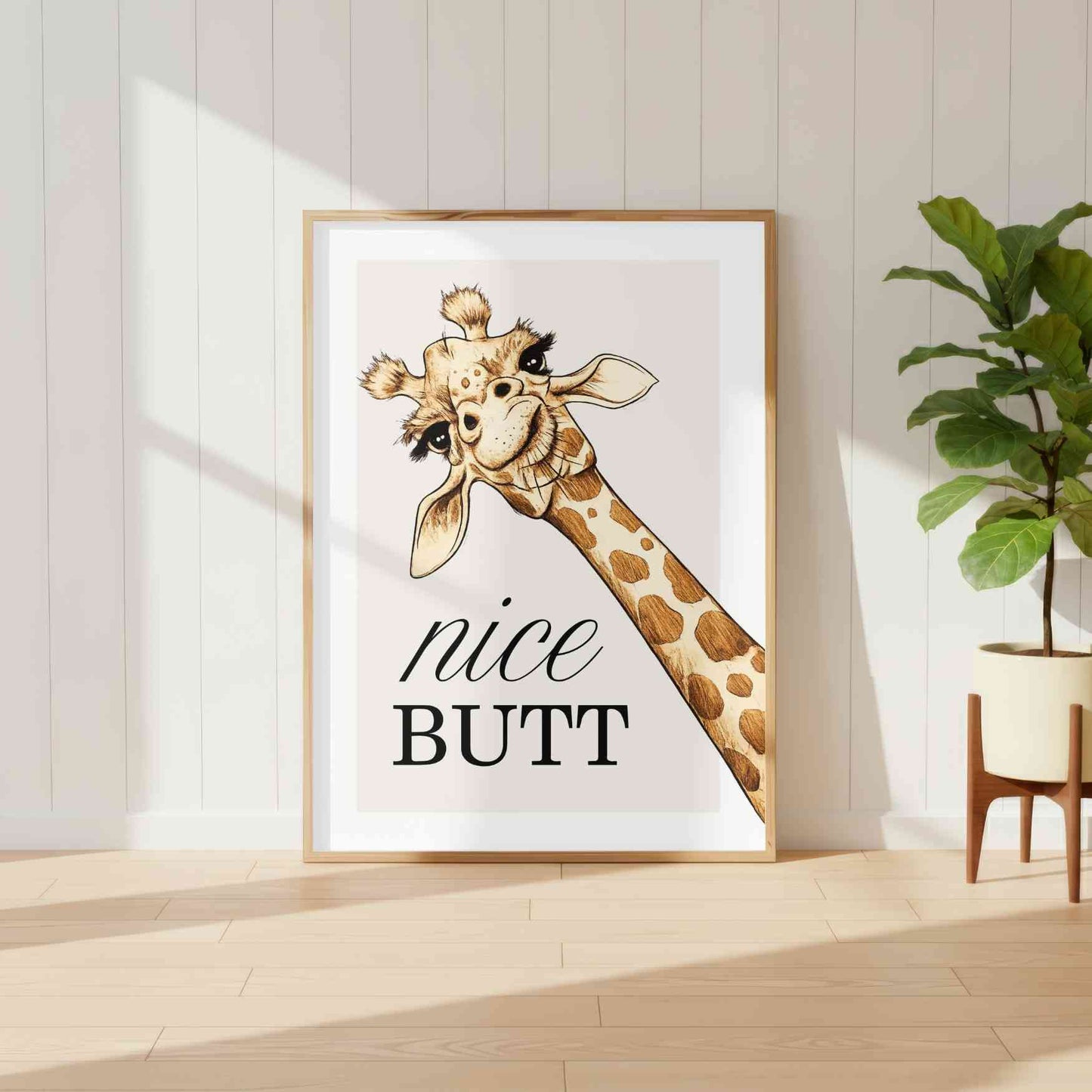 Giraffe Bathroom Print - Nice Butt
