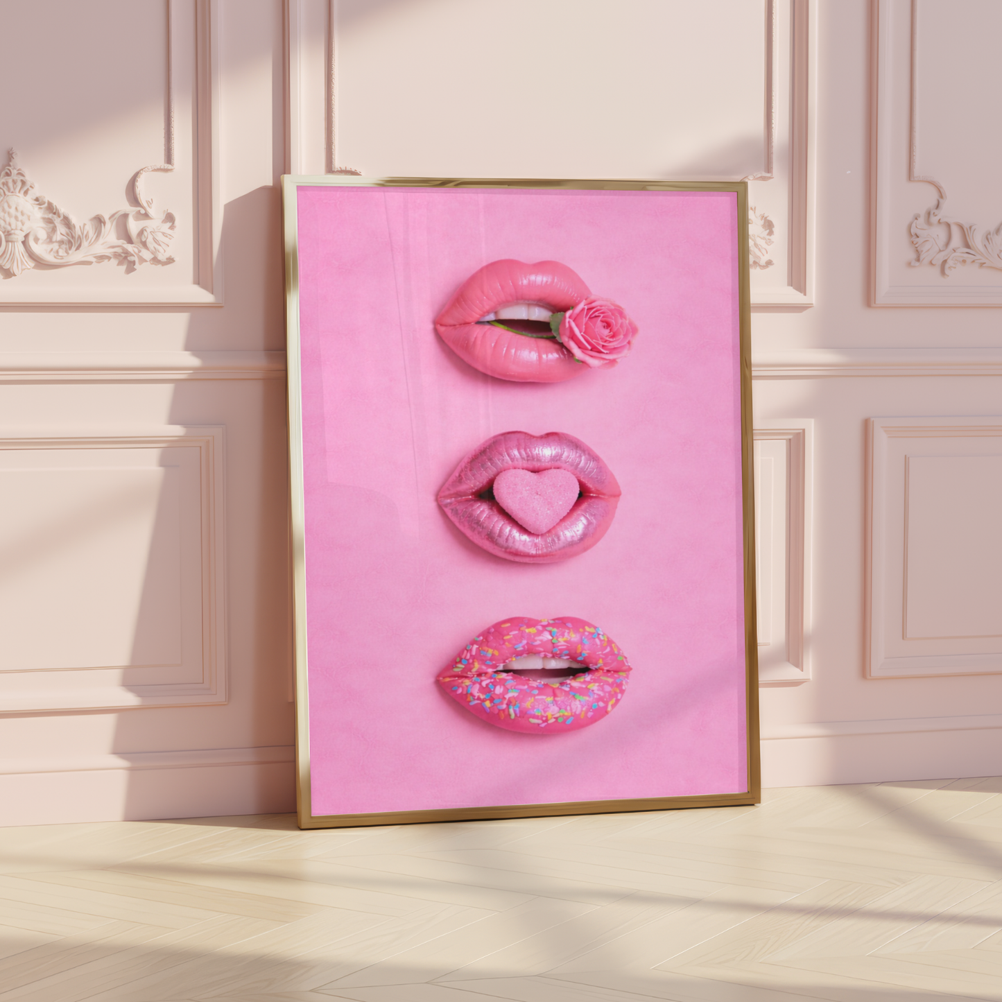 Pink Candy Lips Print