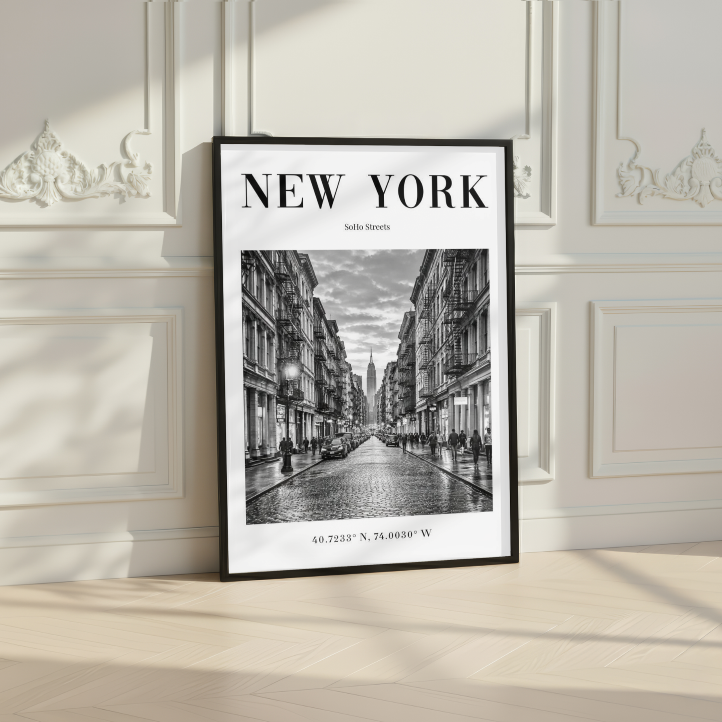 New York SoHo Streets Monochrome Poster