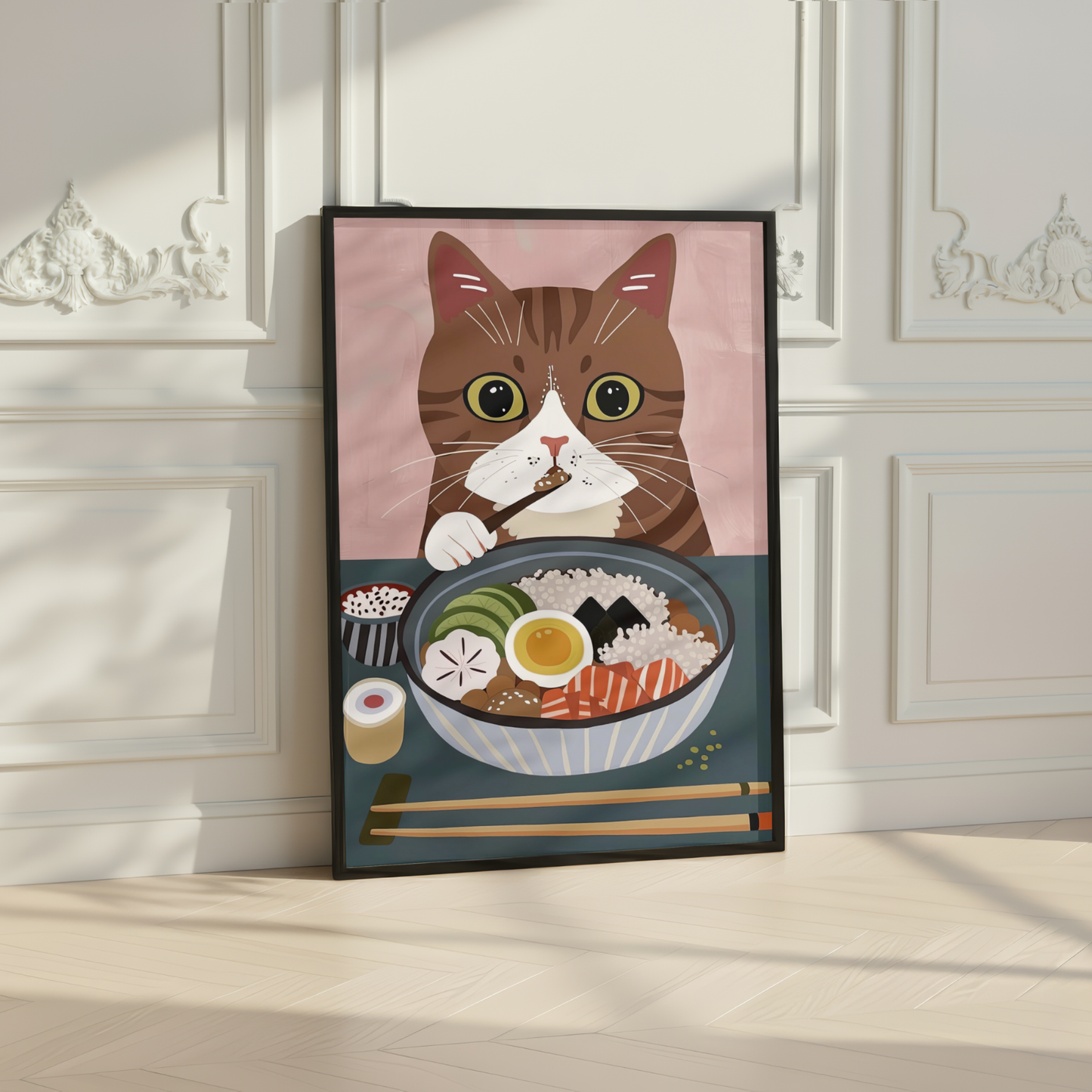 Cute Cat Ramen Print