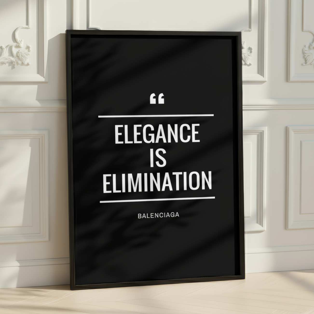 Balenciaga Quote Wall Art Black & White