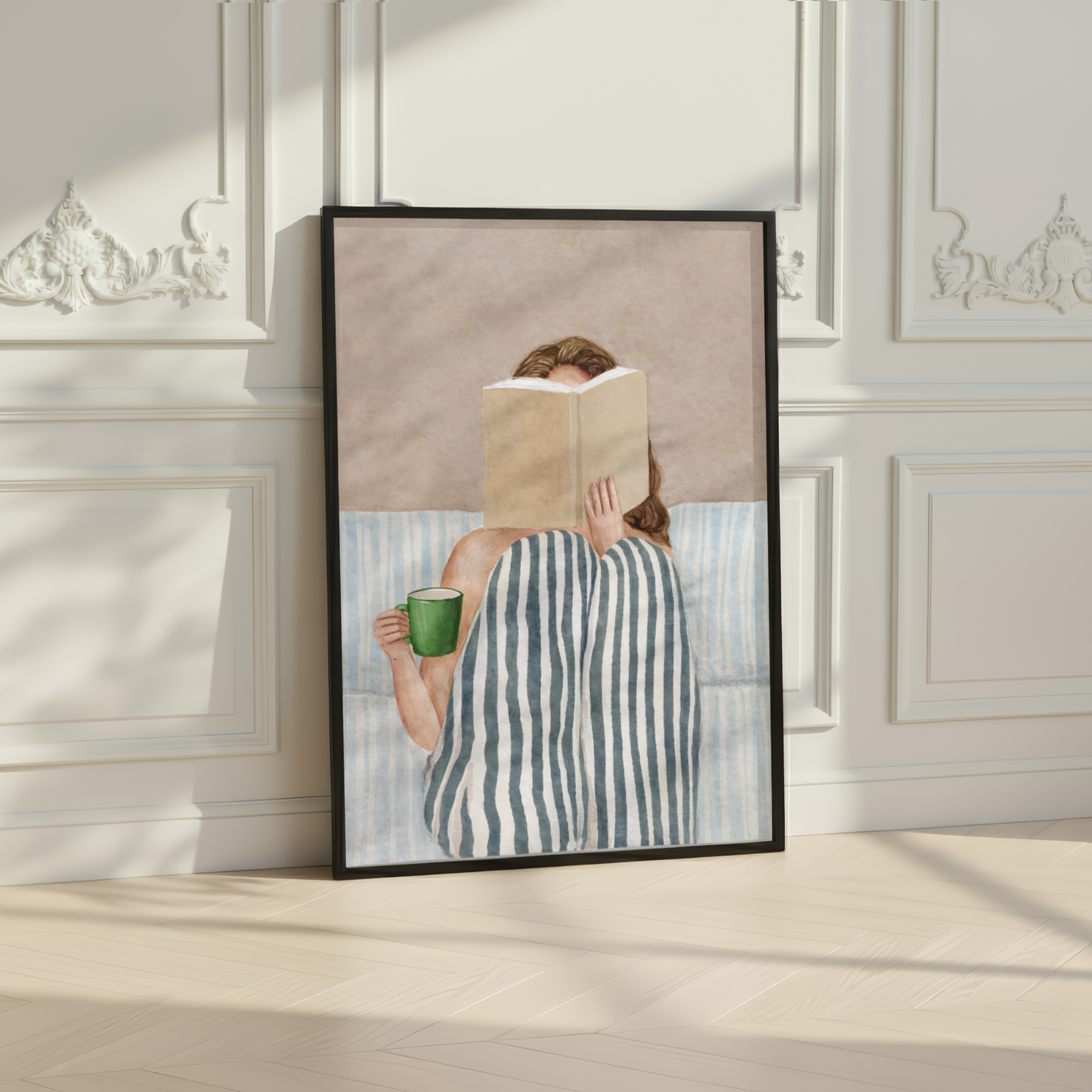Cosy Reading Girl Wall Art Print
