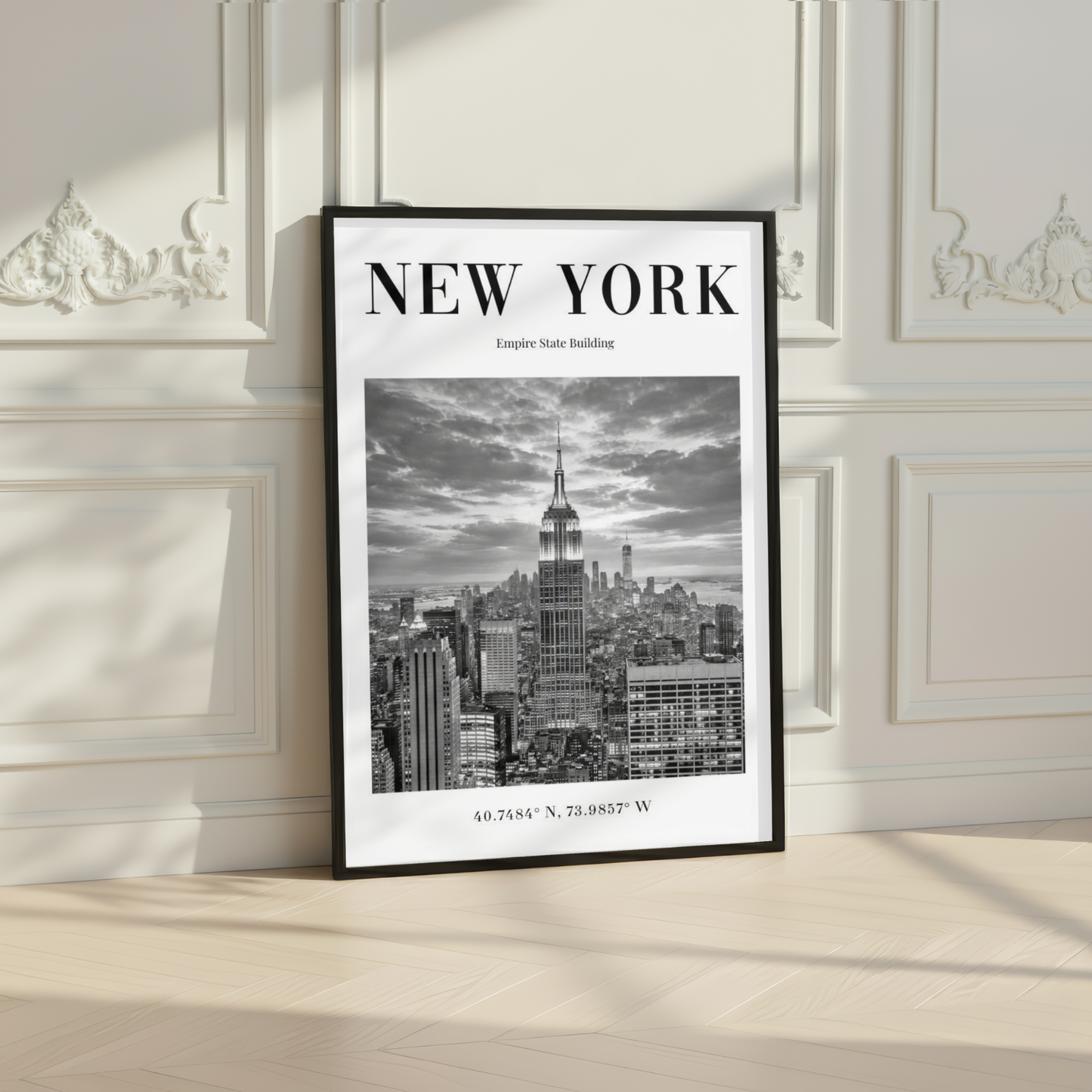 New York Empire State Building Monochrome Poster