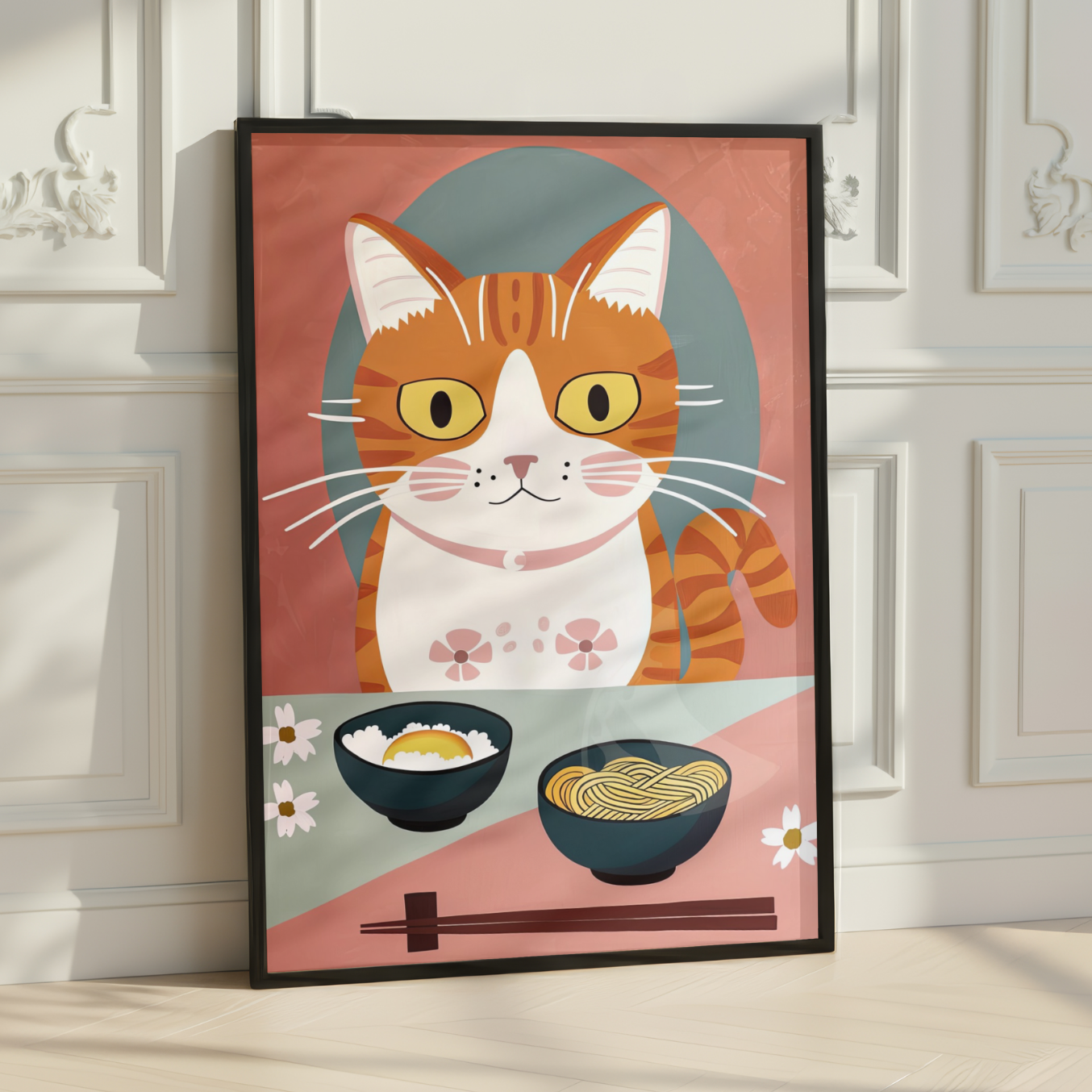 Cute Cat Noodle Print