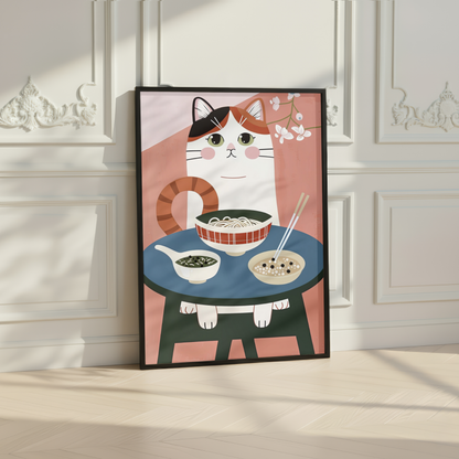 Cute Cat Noodle Print