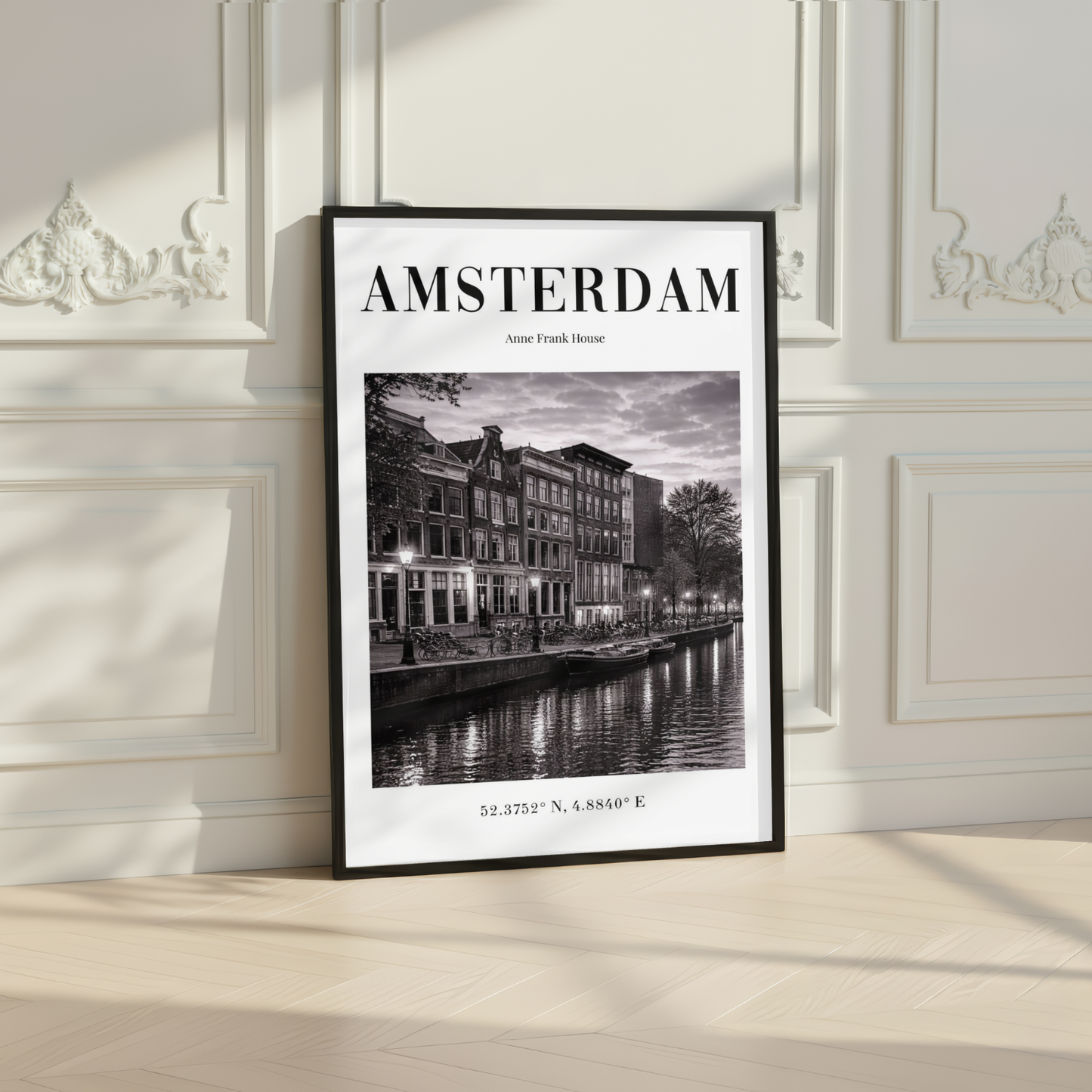 Amsterdam Anne Frank House Monochrome Poster