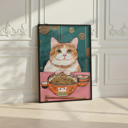 Cute Cat Noodle Print