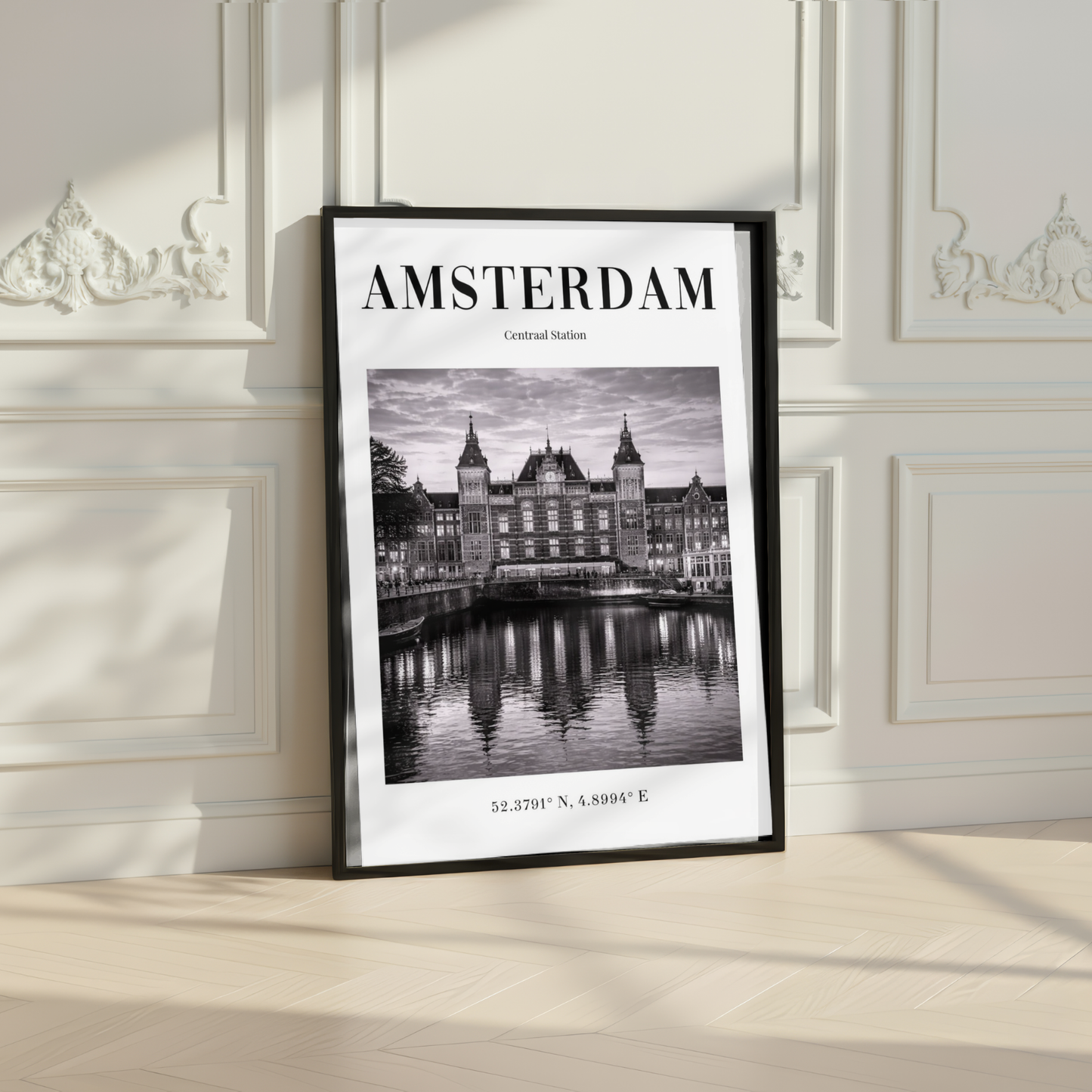 Amsterdam Centraal Station Monochrome Poster