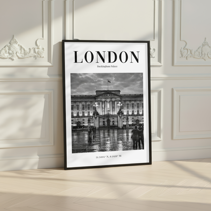 London Buckingham Palace Monochrome Poster