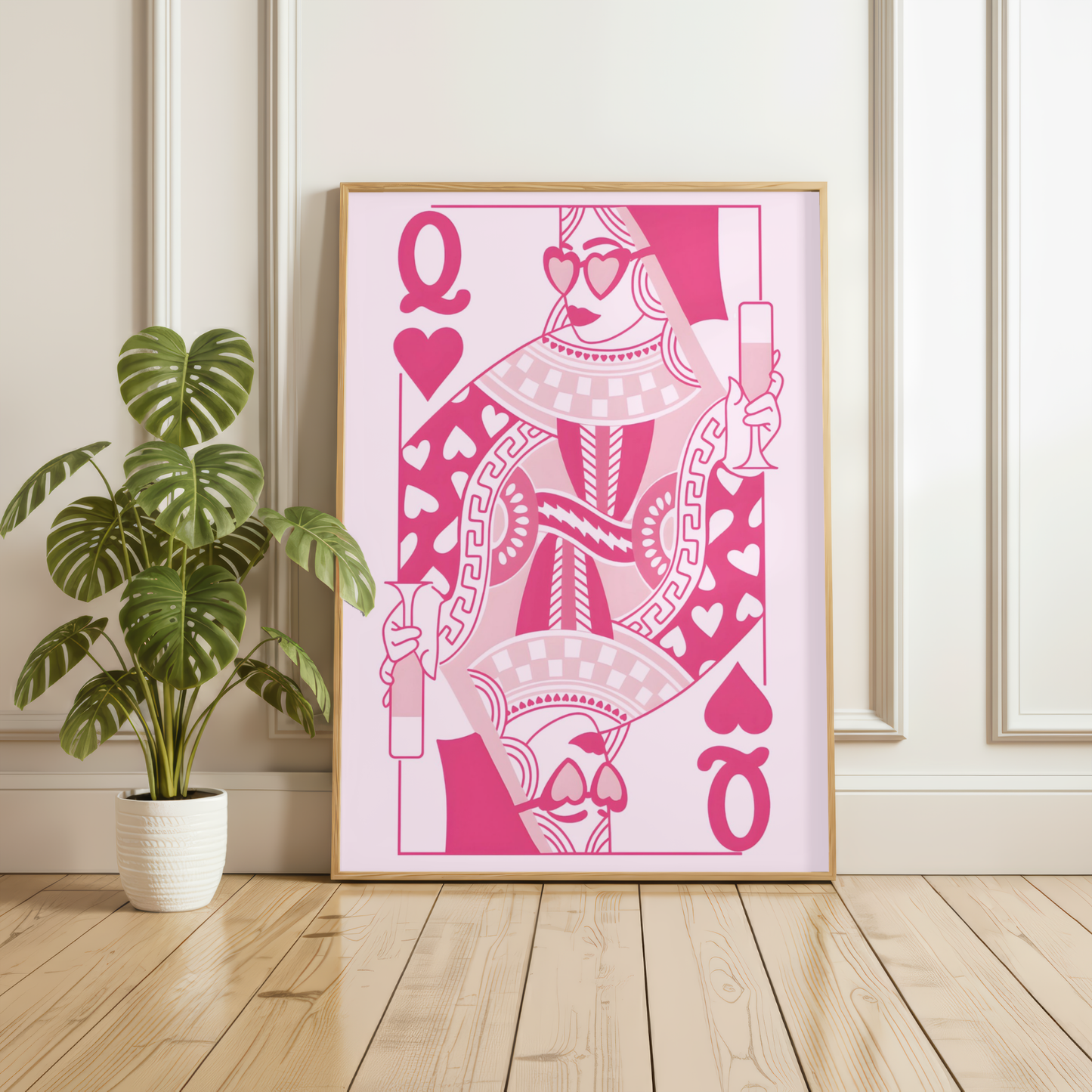 Queen of Hearts Pink Print
