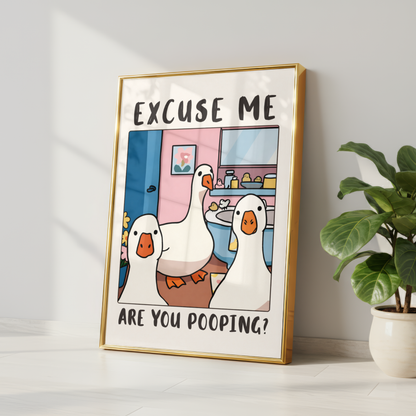 Funny Ducks Bathroom Print