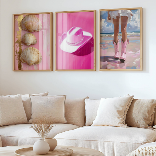 Set of 3 Cowgirl Preppy Posters