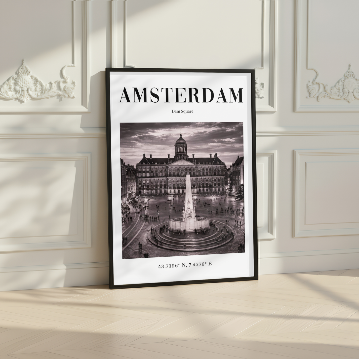 Amsterdam Dam Square Monochrome Poster