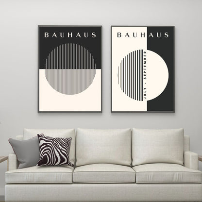 Set of 2 Black & Beige Bauhaus