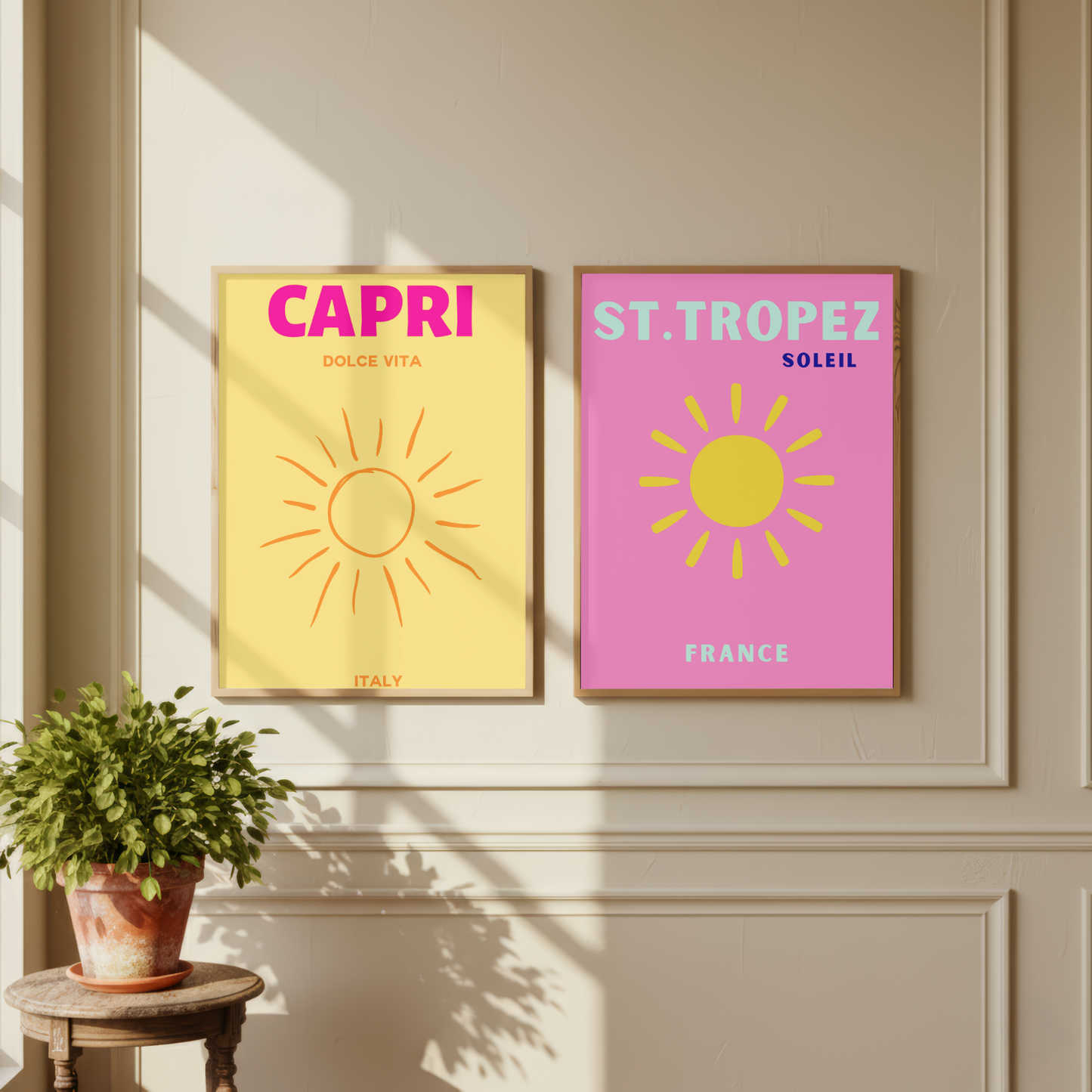 Capri & St. Tropez Travel Prints Set of 2