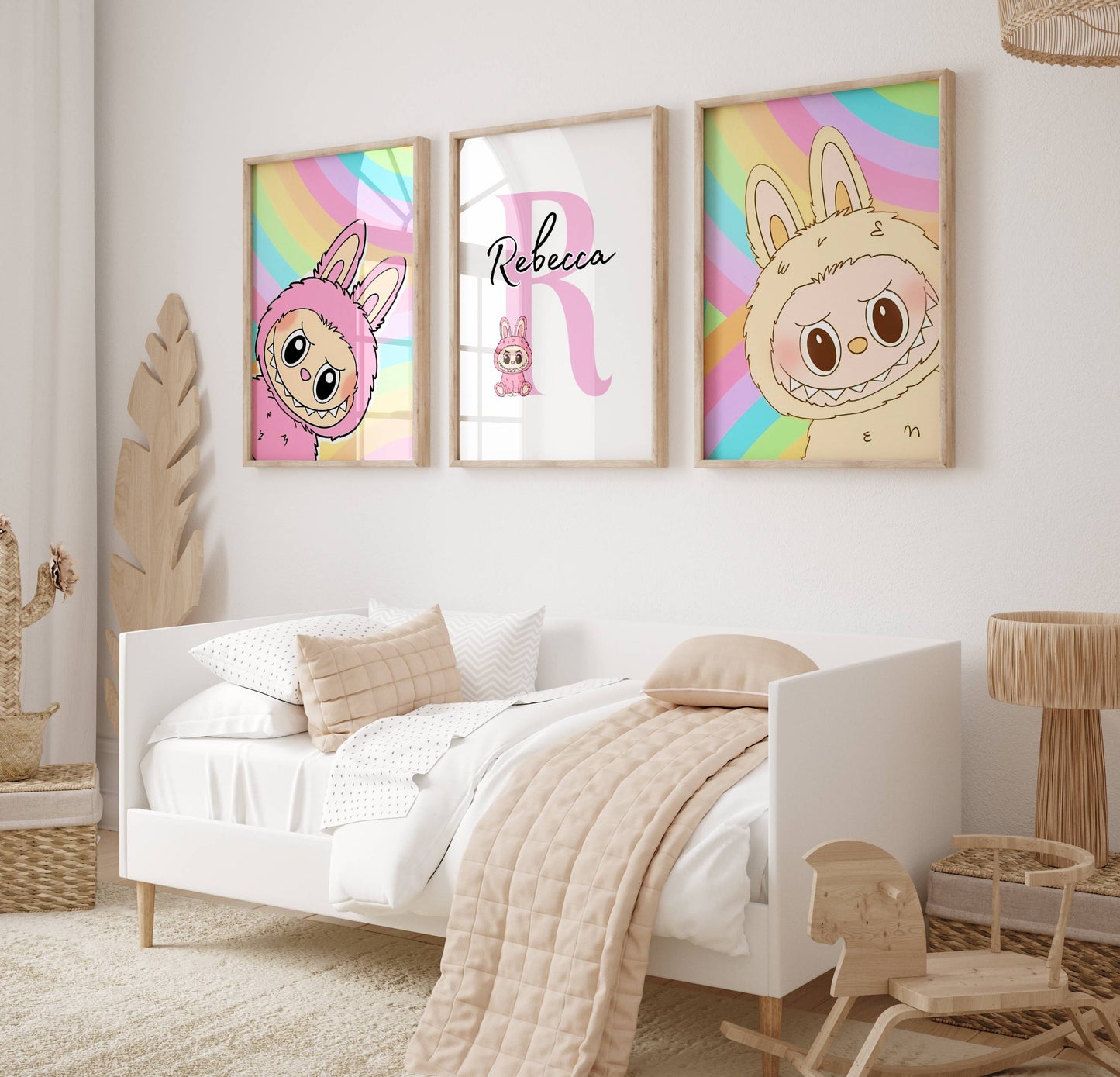 Set of 3 Personalised Labubu Doll Prints