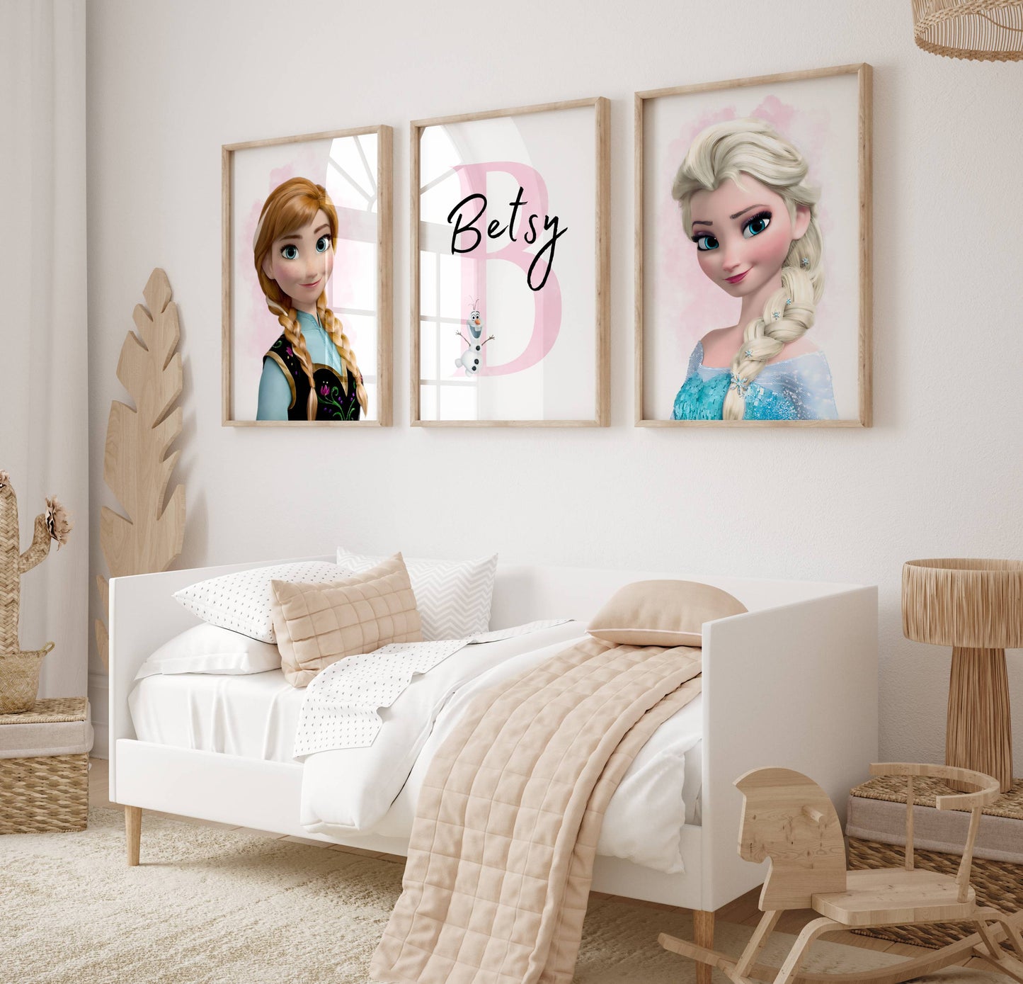 Pink Set of 3 Personalised Frozen Prints