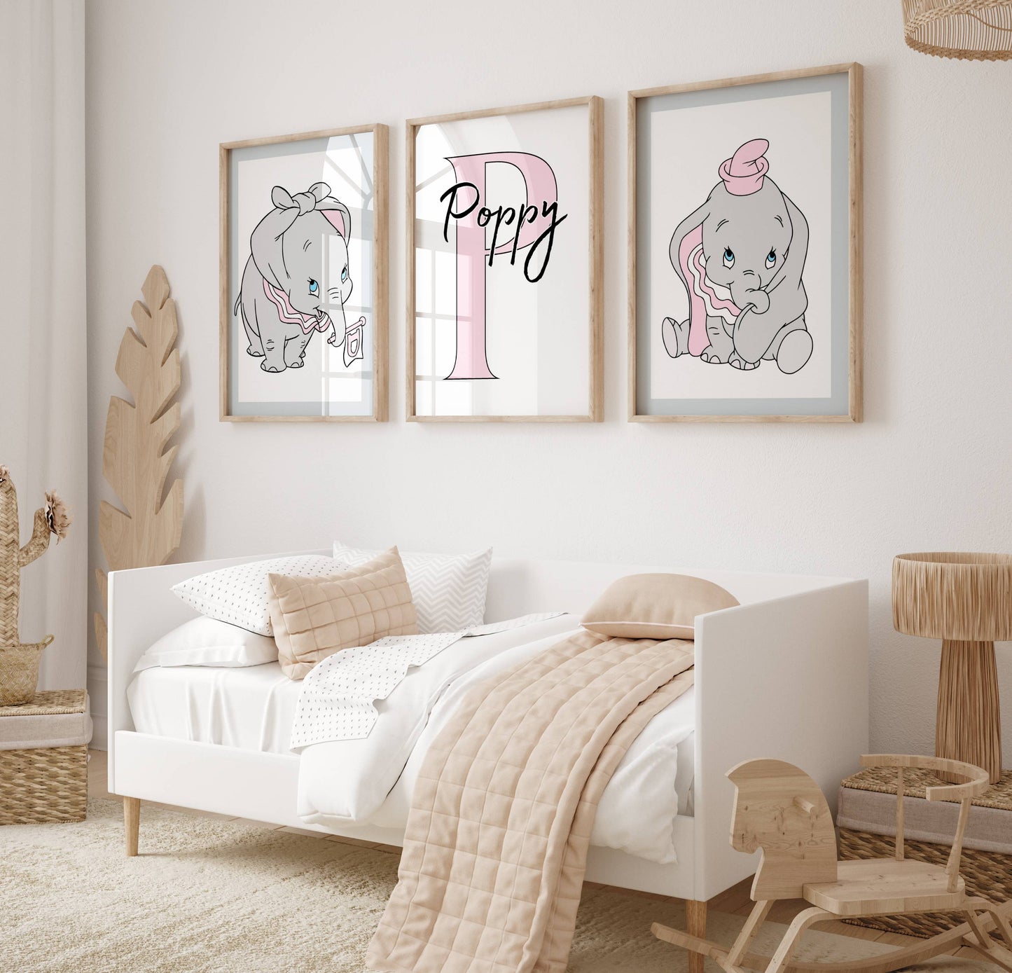 Set of 3 Personalised Dumbo Nursery Prints