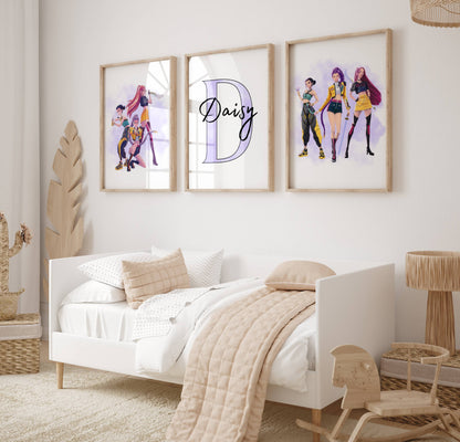 Set of 3 Personalised Kpop Demon Hunter Prints